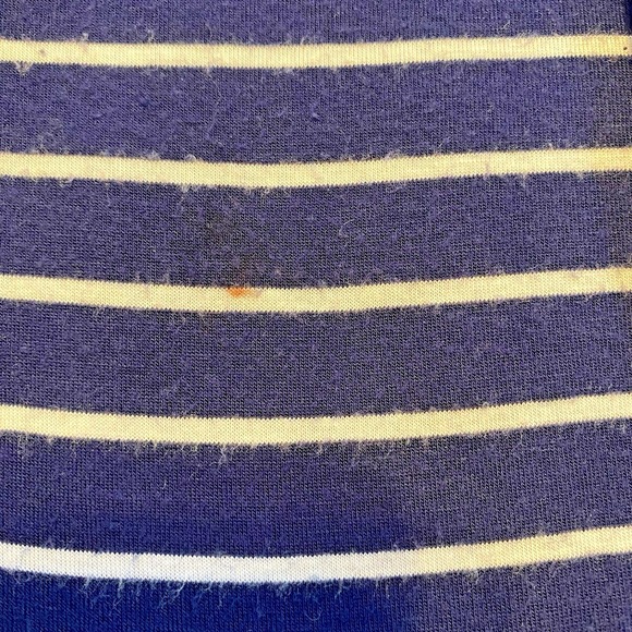 Sonoma Women's Relaxed T-Shirt Medium Blue White Striped Lightweight - Picture 6 of 9